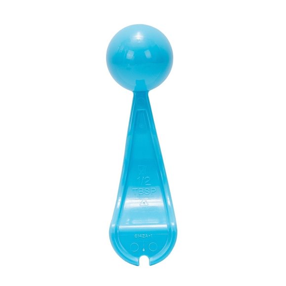Tupperware 1/2 TBSP Measuring Spoon Aqua Blue Embossed Curved 6142 Replacement - Picture 3 of 3